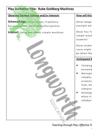 Play Invitation Planner Example Rube Goldberg Machines - PDF Download